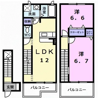 グランボア【2階】の間取り