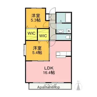 ルシェリア【203号室】の間取り