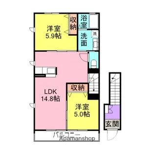 CASAさくらA・B【2階】の間取り