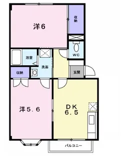 ウエストリバーハイツ B【2階】の間取り