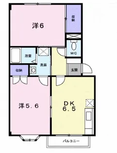 ウエストリバーハイツ B【2階】の間取り