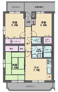 サンエールS【1階】の間取り