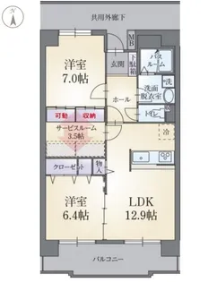 カルフール・パレ【1階】の間取り