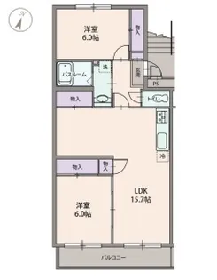サンパークハイツ沼北E【1階】の間取り