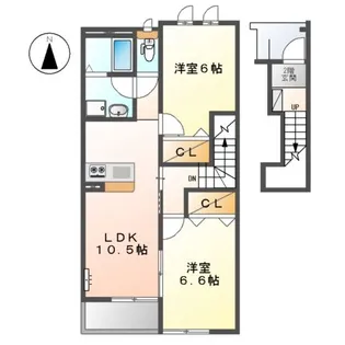 ラヴィアンローズS【2階】の間取り