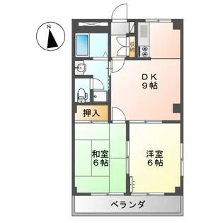 パレス野添【4階】の間取り