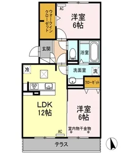 アンソレイエ自由ヶ丘【1階】の間取り