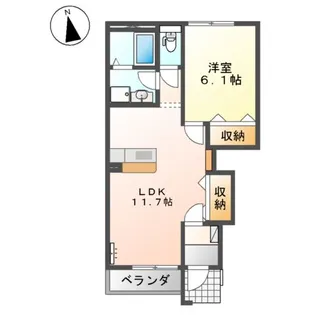 ラヴィアンローズN【1階】の間取り