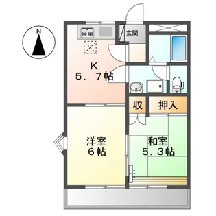 パレス野添Ⅱ【1階】の間取り