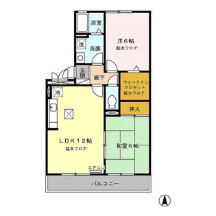 ハイネスサカシタ A【1階】の間取り