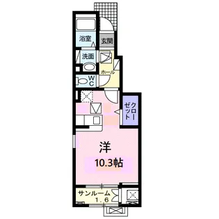 ヴィラージュ ルリ【1階】の間取り
