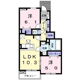 メゾン ド リヴェールⅡ【1階】の間取り