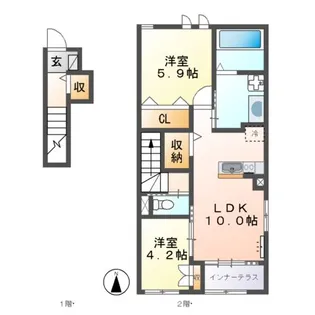 エルシオン長塚【2階】の間取り
