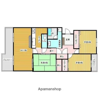 サン梅ノ木沢A棟【1階】の間取り