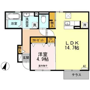 アベニール【1階】の間取り