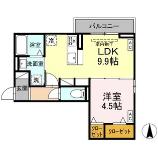 DーCRINUM 白銀II【3階】の間取り