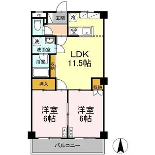 ロイヤルガーデン杉山【2階】の間取り