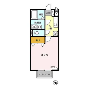 サンハイムカワムラB【2階】の間取り