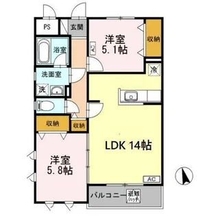 ヴィ・フォンテ【3階】の間取り