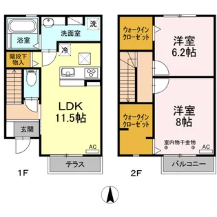 静岡県駿東郡長泉町南一色【テラスハウス】の間取り
