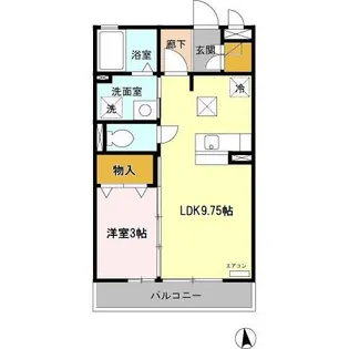 アール・ドゥ・ヴィーヴル【106号室】の間取り