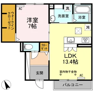 フルール・ド・クレマチス【1階】の間取り