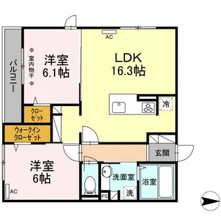 メゾンフルール【205号室】の間取り