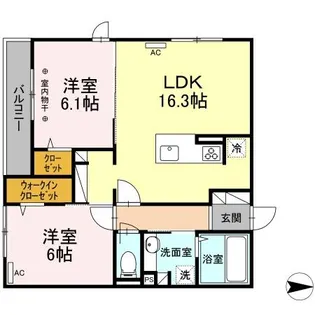 メゾンフルール【2階】の間取り