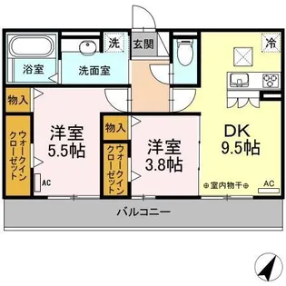 オレンジコート【1階】の間取り
