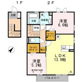 エスポワールコート【2階】の間取り