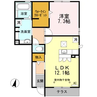 NOTRE MAISON III・V(ノートルメゾンスリーファイ【1階】の間取り