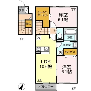 ルミエールカミ【2階】の間取り