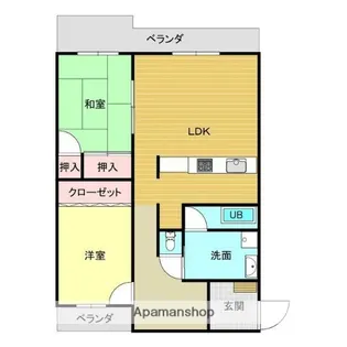 サン梅ノ木沢B棟【1階】の間取り