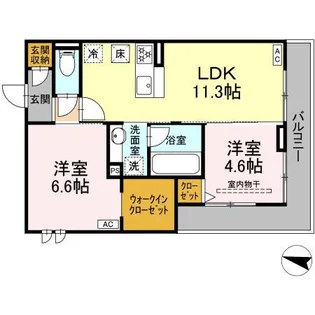 DーCRINUM 下土狩II【1階】の間取り