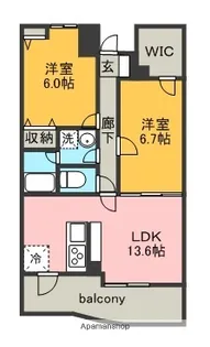 リバーパーク桜堤【3階】の間取り