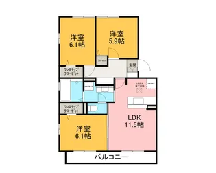 3LDKの間取り画像