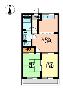 グランドパレス長泉A【1階】の間取り