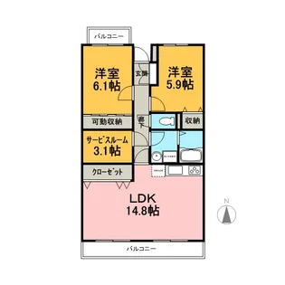 ソレイユM【3階】の間取り