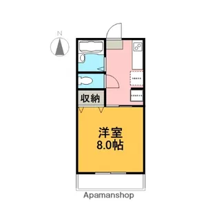 アシストおの【A203号室】の間取り