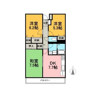 アウローラ上香貫【2階】の間取り