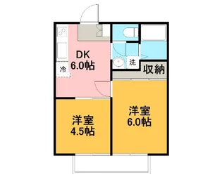 磯部ハイツAB【1階】の間取り