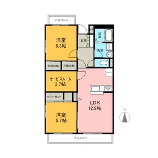 エクセレント・パレス【2階】の間取り