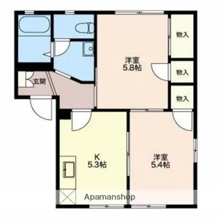 フレグランス印野【1階】の間取り