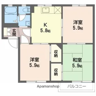 フレグランススギヤマ【A202号室】の間取り