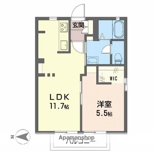 1LDKの間取り画像