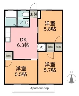 ファミール大坂【2階】の間取り