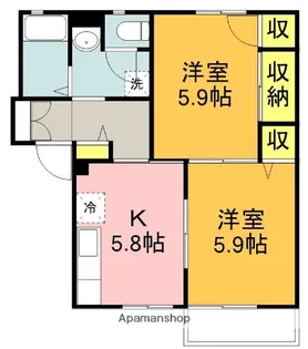 カーサヴェルデ【202号室】の間取り