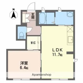 フォレスト二の岡【103号室】の間取り