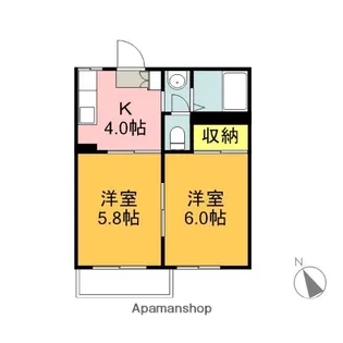 コーポヤコウ【A203号室】の間取り