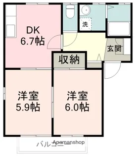 クレール大坂【A201号室】の間取り